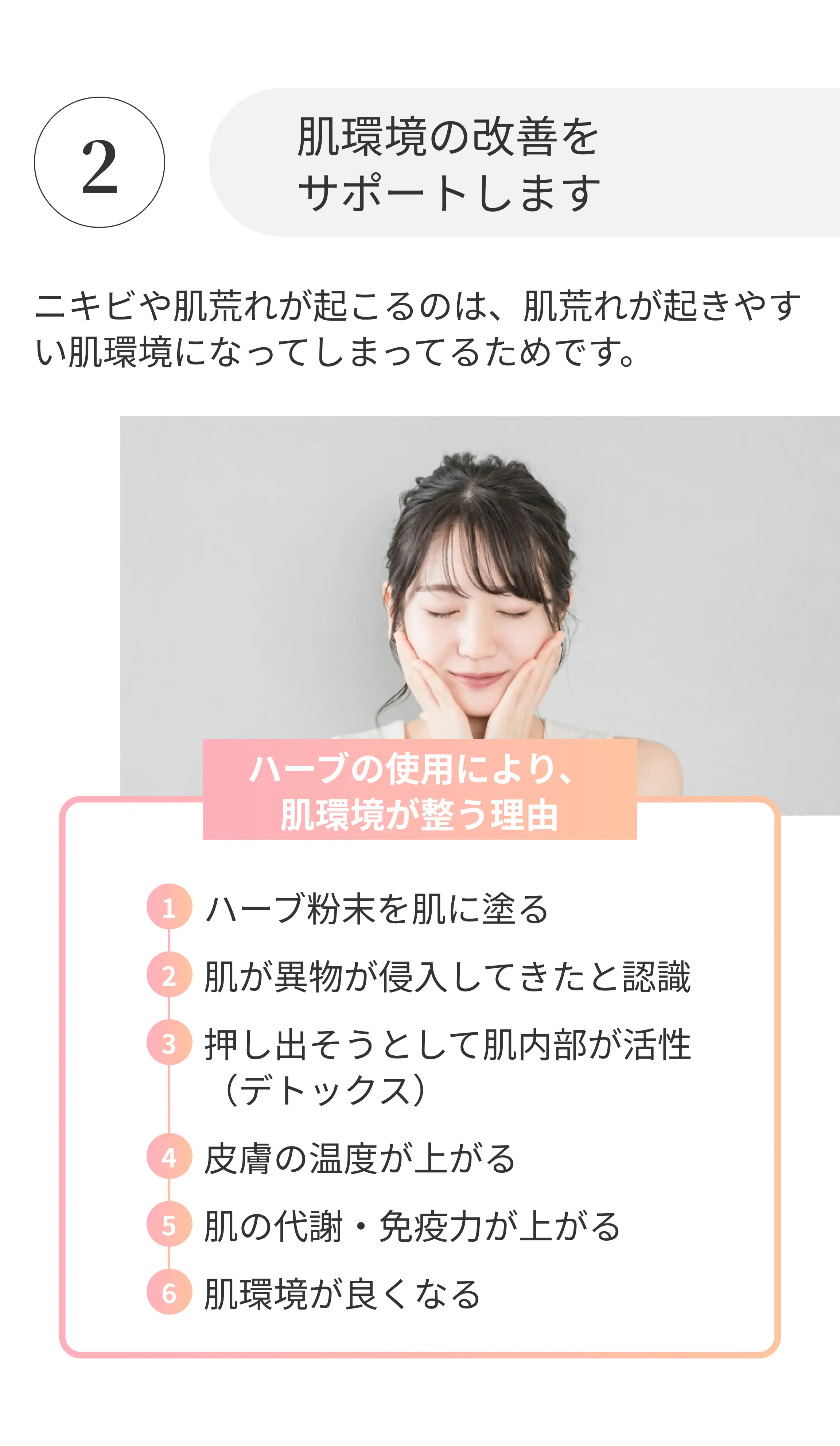 肌環境の改善をサポートします